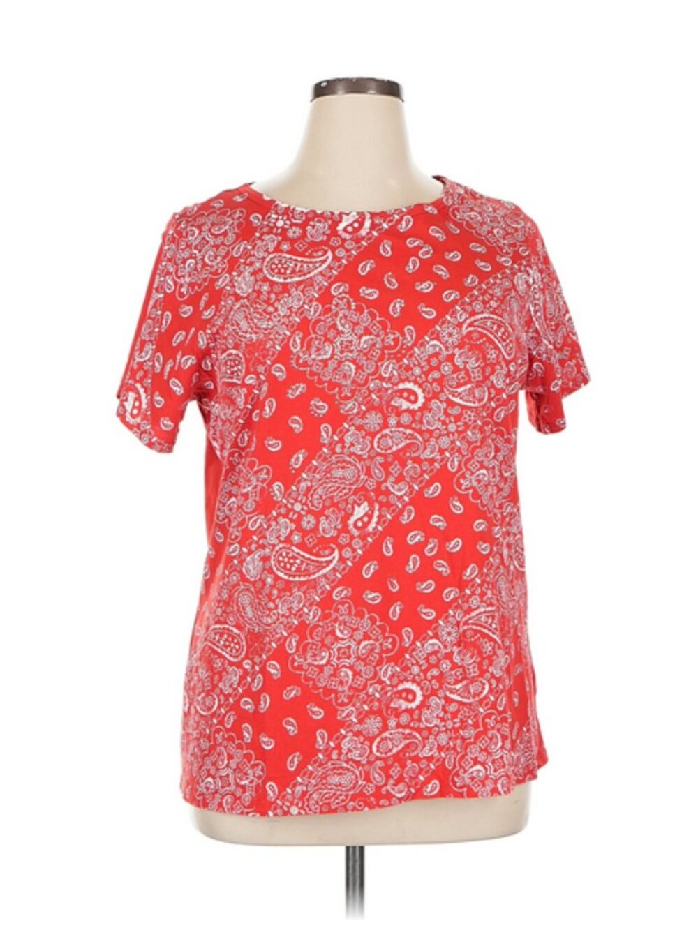 Relativity Red Paisley Top Size 1X